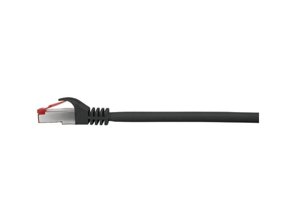 Renkforce RF-5469256 RJ45 Verkkokaapeli, liitäntäkaapeli CAT 6 S/FTP 2.00 m Musta lukitussuojalla, kullatut liittimet, paloturvallinen 1 kpl 1 kpl