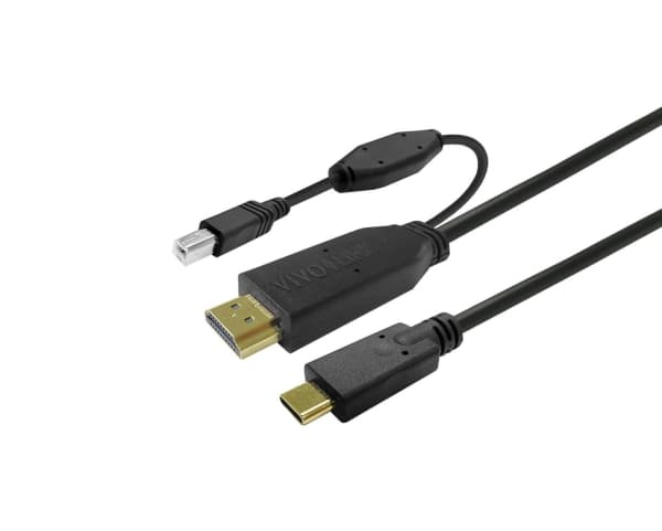 Vivolink PROUSBCHDMIUSBB5, 5 m, USB C, USB 3.2 Gen 1 (3.1 Gen 1), 5000 Mbit/s, svart