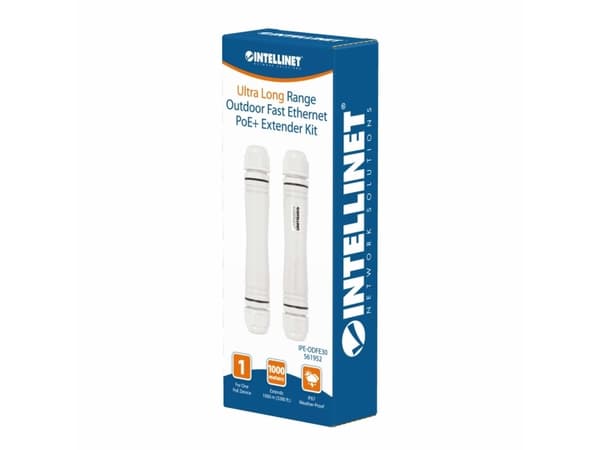 Intellinet Ultra Long Range Outdoor 10/100 PoE+ Extender Set Forlenger PoE-rekkevidden opp til