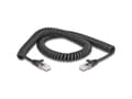 Miniatyrbilde 5 av 5: Delock - Nettverkskabel - RJ-45 (hann) til RJ-45 (hann) - 2 m - 5 mm - CAT 5e - formstøpt, uten hindringer, spiral - svart
