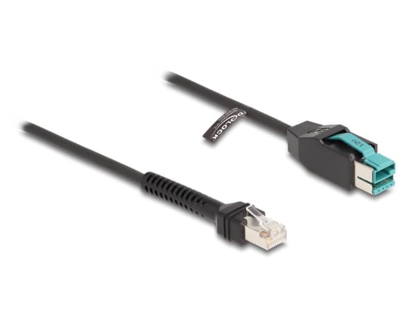 Delock - USB-kabel - USB PlusPower (han) til RJ-50 (han) - USB 2.0 - 12 V - 3 m - snoet - sort