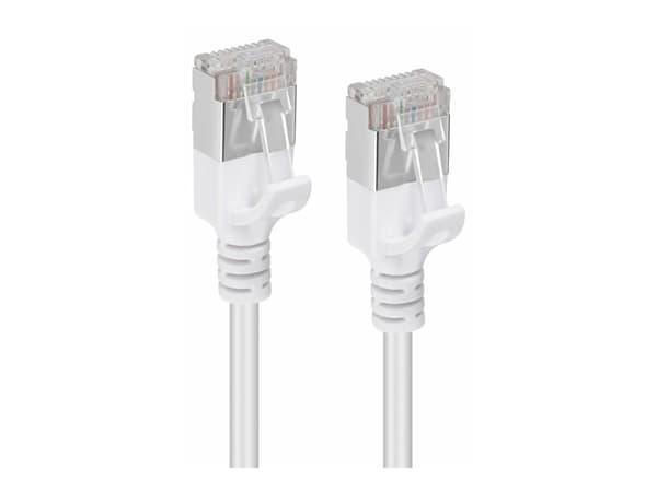 MicroConnect - Nettverkskabel - RJ-45 (hann) til RJ-45 (hann) - 7.5 m - U/FTP - CAT 6a - halogenfri, slank, uten hindringer - hvit