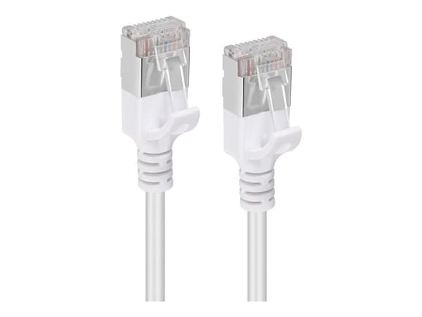 MicroConnect - Nettverkskabel - RJ-45 (hann) til RJ-45 (hann) - 7.5 m - U/FTP - CAT 6a - halogenfri, slank, uten hindringer - hvit
