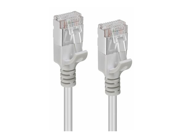 MicroConnect - Nettverkskabel - RJ-45 (hann) til RJ-45 (hann) - 3 m - U/FTP - CAT 6a - halogenfri, slank, uten hindringer - grå