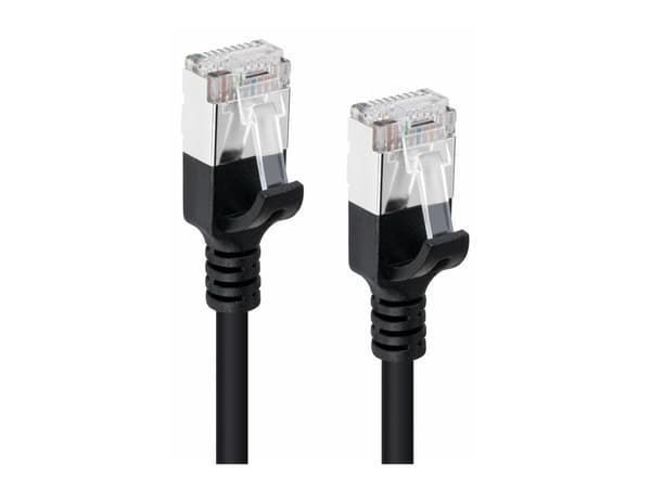 MicroConnect - Nettverkskabel - RJ-45 (hann) til RJ-45 (hann) - 10 m - U/FTP - CAT 6a - halogenfri, slank - svart