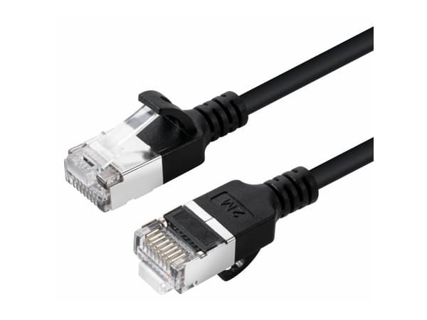 MicroConnect - Nettverkskabel - RJ-45 (hann) til RJ-45 (hann) - 10 m - U/FTP - CAT 6a - halogenfri, slank - svart