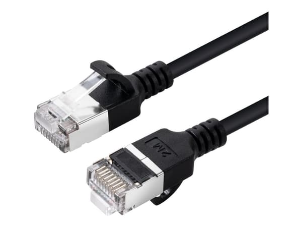 MicroConnect - Nettverkskabel - RJ-45 (hann) til RJ-45 (hann) - 10 m - U/FTP - CAT 6a - halogenfri, slank - svart