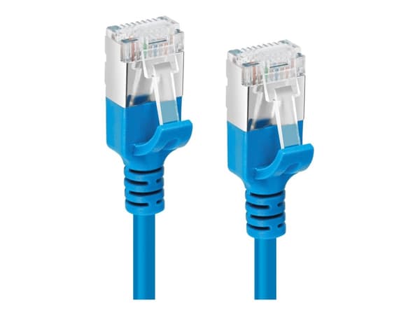 MicroConnect - Nettverkskabel - RJ-45 (hann) til RJ-45 (hann) - 1 m - U/FTP - CAT 6a - halogenfri, slank, uten hindringer - blå
