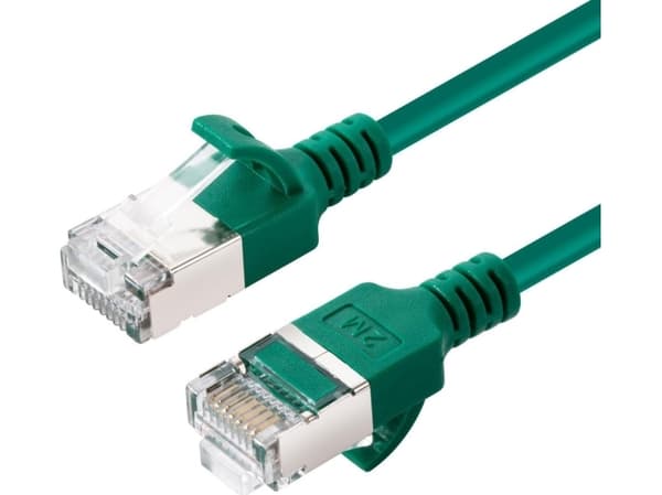MicroConnect - Nettverkskabel - RJ-45 (hann) til RJ-45 (hann) - 10 m - U/FTP - CAT 6a - halogenfri, slank, uten hindringer - grønn