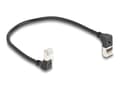 Pikkukuva 1 / 3: Delock RJ45 verkkokaapeli Cat.6A S/FTP Slim 90° kulma ylhäällä / alhaalla 0,25 m musta