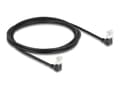 Miniatyrbild 1 av 2: Delock - Nätverkskabel - RJ-45 (P) nedåtvinklad till RJ-45 (P) nedåtvinklad - 2 m - 4.5 mm - S/FTP - CAT 6a - halogenfri, formpressad - svart