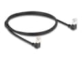 Miniatyrbild 1 av 3: Delock - Nätverkskabel - RJ-45 (P) nedåtvinklad till RJ-45 (P) nedåtvinklad - 1 m - 4.5 mm - S/FTP - CAT 6a - halogenfri, formpressad - svart