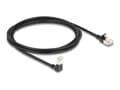 Miniatyrbilde 1 av 3: Delock - Nettverkskabel - RJ-45 (hann) nedvinklet til RJ-45 (hann) rett - 2 m - 4.5 mm - S/FTP - CAT 6a - med støvel, halogenfri - svart