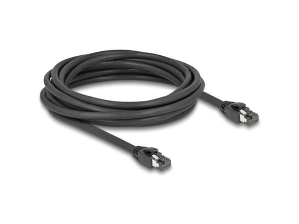 Delock - Nettverkskabel - RJ-45 (hann) til RJ-45 (hann) - 5 m - 7.5 mm - S/FTP - CAT 8.1 - halogenfri, uten hindringer, up to 40 Gbps data transfer r