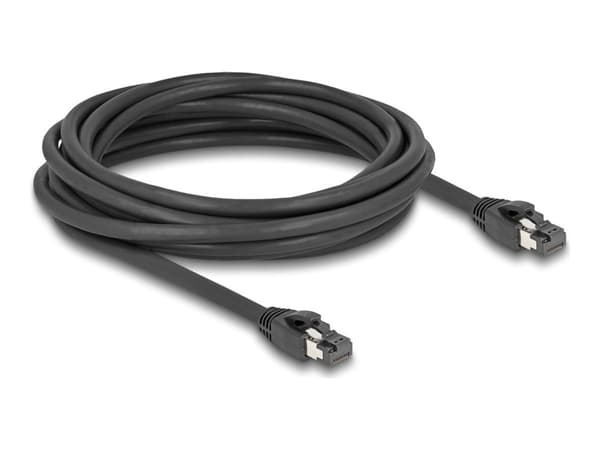 Delock - Nettverkskabel - RJ-45 (hann) til RJ-45 (hann) - 5 m - 7.5 mm - S/FTP - CAT 8.1 - halogenfri, uten hindringer, up to 40 Gbps data transfer r