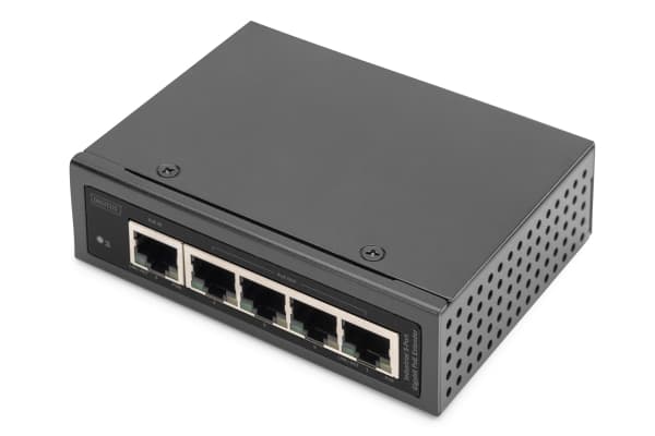 DIGITUS - Nätverk/strömförstärkare - 1GbE - 10Base-T, 100Base-TX, 1000Base-T - 5 portar - upp till 100 m