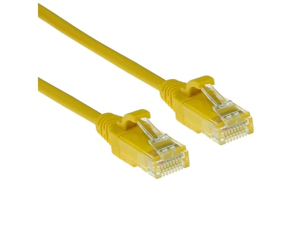 ACT Yellow 1.5 meter LSZH U/UTP CAT6 datacenter slimline patch cable with RJ45 connectors CAT6 U/UTP SLIMLINE YL 1.50M (DC9851)