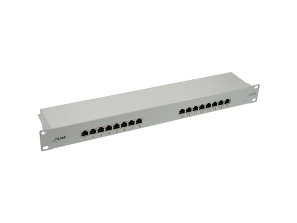 InLine 76216, RJ-45, Grå, Rackmontering, 1U Grå