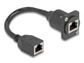 Miniatyrbilde 3 av 5: Delock - Nettverksforlengelseskabel - RJ-45 (hunn) til RJ-45 (hunn) med mutre - 20 cm - 6 mm - STP - CAT 5e - svart