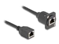 Miniatyrbilde 2 av 5: Delock - Nettverksforlengelseskabel - RJ-45 (hunn) til RJ-45 (hunn) med mutre - 20 cm - 6 mm - STP - CAT 5e - svart