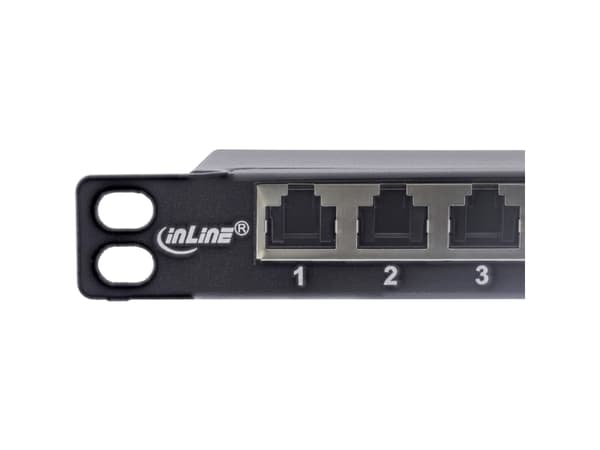 InLine 76819B, RJ45, Cat6a, Sort, Rackmontering, 0.5U, 23 mm