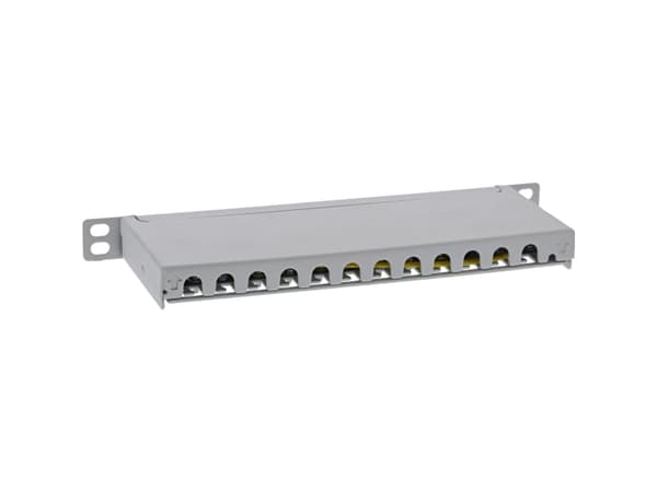 InLine 76819A, RJ45, Cat6a, Harmaa, Telinekiinnitys, 0.5U, 23 mm
