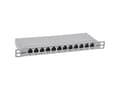 Pikkukuva 1 / 5: InLine 76819A, RJ45, Cat6a, Harmaa, Telinekiinnitys, 0.5U, 23 mm