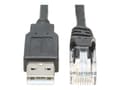 Miniatyrbilde 5 av 5: Eaton Tripp Lite Series USB Type-A to RJ45 Rollover Console Cable, M/M, Black - 10 ft. - Seriell kabel - USB (hann) til RJ-45 (hunn) - 3.05 m - dobbe