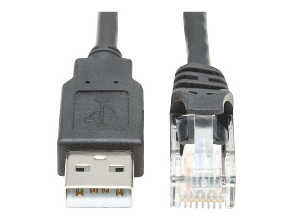 Eaton Tripp Lite Series USB Type-A to RJ45 Rollover Console Cable, M/M, Black - 10 ft. - Seriell kabel - USB (hann) til RJ-45 (hunn) - 3.05 m - dobbe