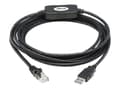 Miniatyrbilde 2 av 5: Eaton Tripp Lite Series USB Type-A to RJ45 Rollover Console Cable, M/M, Black - 10 ft. - Seriell kabel - USB (hann) til RJ-45 (hunn) - 3.05 m - dobbe