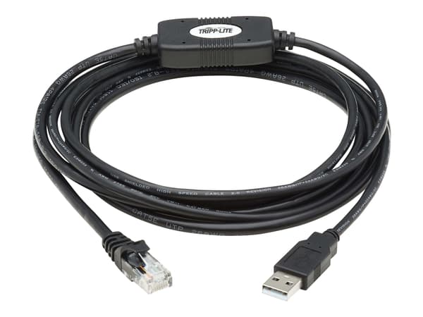 Eaton Tripp Lite Series USB Type-A to RJ45 Rollover Console Cable, M/M, Black - 10 ft. - Seriell kabel - USB (hann) til RJ-45 (hunn) - 3.05 m - dobbe