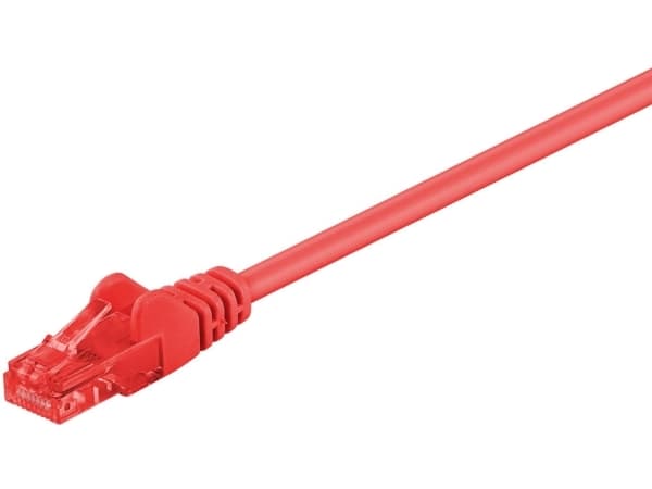 goobay - Nätverkskabel - RJ-45 (hane) till RJ-45 (hane) - 3 m - UTP - CAT 6 - formpressad, hakfri - röd