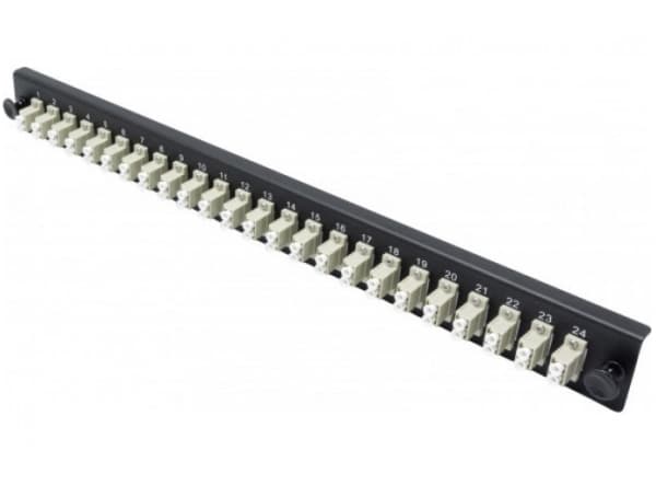 Dexlan 395439, Rackmontering, 1U, Fiber, LC UPC MM Duplex, Sort, Hvit