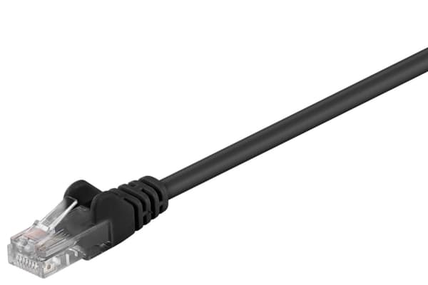 Wentronic Goobay CAT 5e liitäntäkaapeli, U/UTP, musta, 15 m - CCA kupari mix (68646)