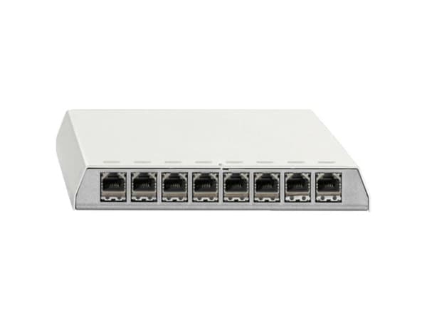 Rutenbeck PP-Cat.6A #23611108 8 porte Patch-panel Hvid