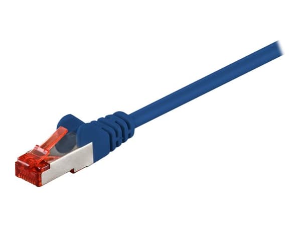 goobay - Nettverkskabel - RJ-45 (hann) til RJ-45 (hann) - 30 m - SFTP, PiMF - CAT 6 - halogenfri, formstøpt - blå