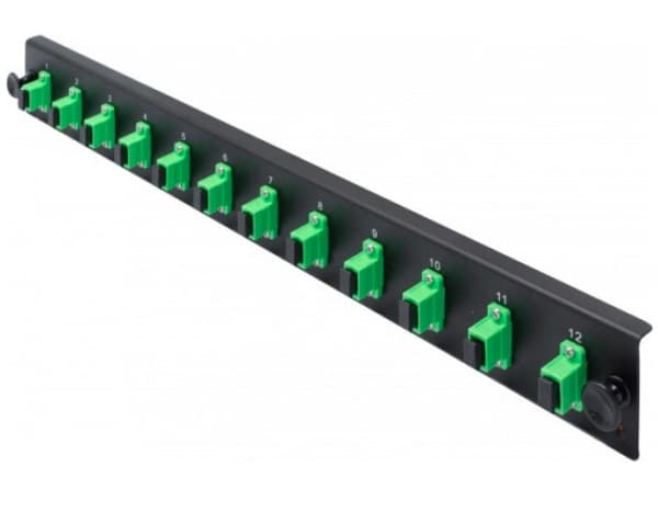 Dexlan 395422, Rackmontering, 1U, Fiber, SC APC SM Simplex, Sort, Grønn