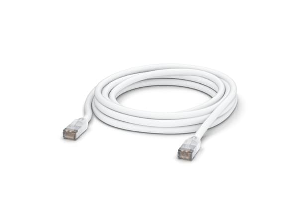 Ubiquiti UniFi - Patch-kabel - RJ-45 (hane) till RJ-45 (hane) - 5 m - 6 mm - STP - CAT 5e - formpressad, utomhus, tvinnad, robust - vit
