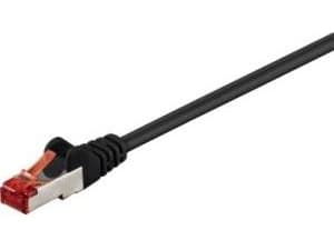 goobay - Patch-kabel - RJ-45 (hane) till RJ-45 (hane) - 30 m - SFTP, PiMF - CAT 6 - halogenfri, formpressad, hakfri - svart