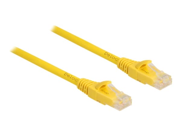 Delock - Patchkabel - RJ-45 (han) til RJ-45 (han) - 5 m - 6.1 mm - UTP - CAT 6a - halogenfri, formet, knastfri, Fast Tracing - gul