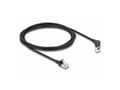 Miniatyrbilde 3 av 3: Delock - Nettverkskabel - RJ-45 (hann) oppvinklet til RJ-45 (hann) rett - 2 m - 4.5 mm - S/FTP - CAT 6a - med støvel, halogenfri - svart