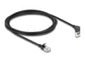 Miniatyrbilde 1 av 3: Delock - Nettverkskabel - RJ-45 (hann) oppvinklet til RJ-45 (hann) rett - 2 m - 4.5 mm - S/FTP - CAT 6a - med støvel, halogenfri - svart