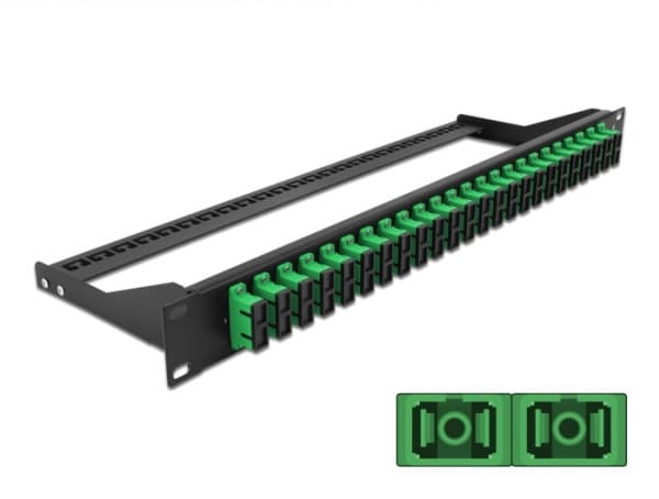 Delock - Koblingspanel - rackmonterbar - SC Duplex SM X 24 - svart, grønn - 1U - 19"