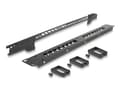 Miniatyrbilde 3 av 5: Delock - Koblingspanel - with 3 hooks, strain relief - skapmonterbar - svart - 1U - 19" - 16 porter