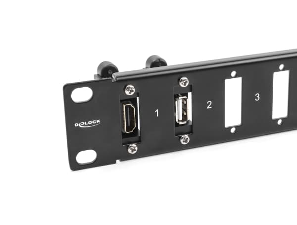 Delock 19? Panel for adapter med skrukobling 16 port sort