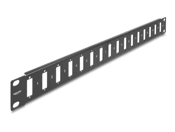 Delock 19? Panel for adapter med skrukobling 16 port sort