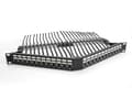 Miniatyrbilde 5 av 5: Delock - Koblingspanel - angled, with strain relief - skapmonterbar - svart, RAL 9005 - 1U - 19" - 24 porter