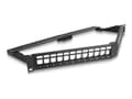 Miniatyrbilde 1 av 5: Delock - Koblingspanel - angled, with strain relief - skapmonterbar - svart, RAL 9005 - 1U - 19" - 24 porter