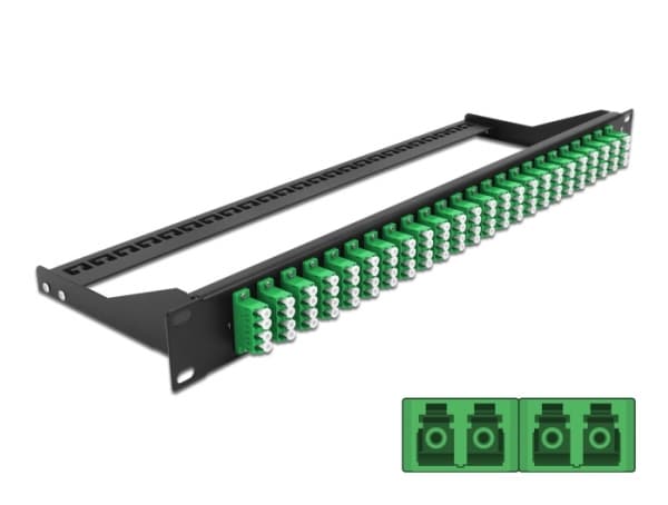 Delock - Koblingspanel - rackmonterbar - LC Quad SM x 24 - svart, grønn - 1U - 19"