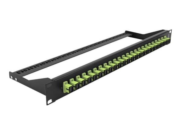 Delock - Patch-panel - rackmontering - SC MM X 24 - svart, limegrön - 1U - 19"